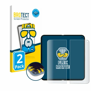 Parte frontal de un envase de producto con el logotipo de la marca BROTECT. Al lado se muestra el dispositivo Google Pixel 10 