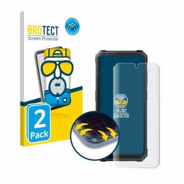 Parte frontal de un envase de producto con el logotipo de la marca BROTECT. Al lado se muestra el dispositivo Blackview BV4800