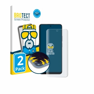 Parte frontal de un envase de producto con el logotipo de la marca BROTECT. Al lado se muestra el dispositivo Honor 400 Smart 