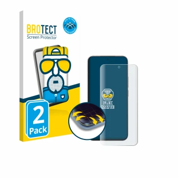 Parte frontal de un envase de producto con el logotipo de la marca BROTECT. Al lado se muestra el dispositivo Xiaomi 15T Pro c