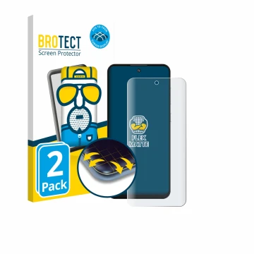 Parte frontal de un envase de producto con el logotipo de la marca BROTECT. Al lado se muestra el dispositivo Oukitel C69 con 