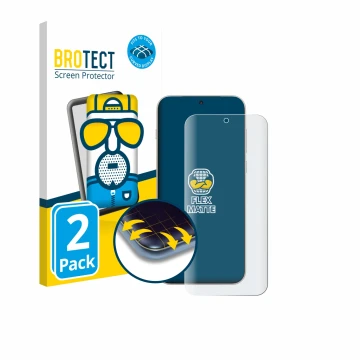 Parte frontal de un envase de producto con el logotipo de la marca BROTECT. Al lado se muestra el dispositivo OnePlus 15 con s