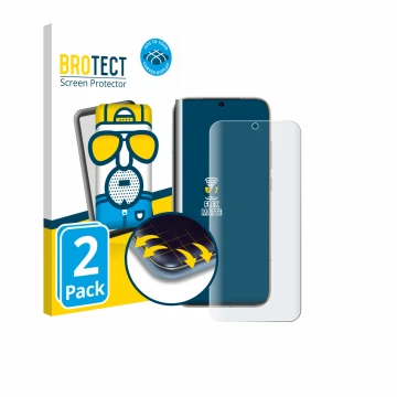 Parte frontal de un envase de producto con el logotipo de la marca BROTECT. Al lado se muestra el dispositivo Honor Magic 8 co