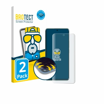 Parte frontal de un envase de producto con el logotipo de la marca BROTECT. Al lado se muestra el dispositivo Xiaomi Redmi Not