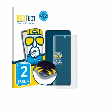 Parte frontal de un envase de producto con el logotipo de la marca BROTECT. Al lado se muestra el dispositivo Xiaomi Redmi Not