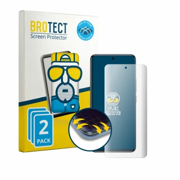 Parte frontal de un envase de producto con el logotipo de la marca BROTECT. Al lado se muestra el dispositivo Xiaomi Redmi Not