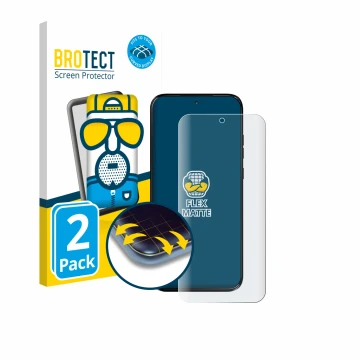 Parte frontal de un envase de producto con el logotipo de la marca BROTECT. Al lado se muestra el dispositivo Motorola Moto G7