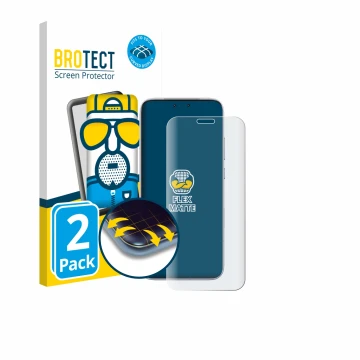 Parte frontal de un envase de producto con el logotipo de la marca BROTECT. Al lado se muestra el dispositivo Honor Magic 8 RS