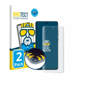 Parte frontal de un envase de producto con el logotipo de la marca BROTECT. Al lado se muestra el dispositivo Vivo X200 Ultra 