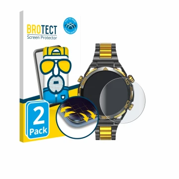 Parte frontal de un envase de producto con el logotipo de la marca BROTECT. Al lado se muestra el dispositivo Blackview W90 Pr