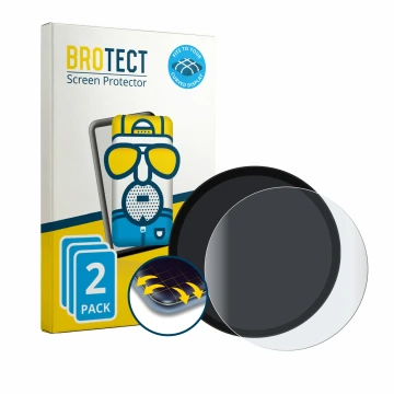 Parte frontal de un envase de producto con el logotipo de la marca BROTECT. Al lado se muestra el dispositivo Triumph Scramble