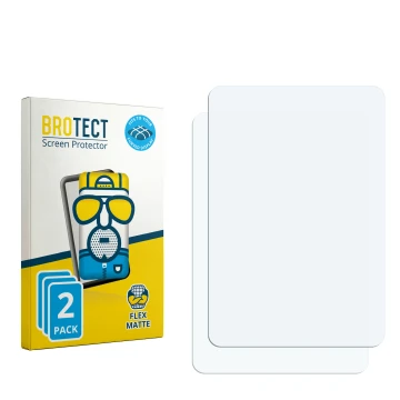 Parte frontal de un envase de producto con el logotipo de la marca BROTECT. Al lado está el protector de pantalla correspondie