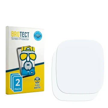 Parte frontal de un envase de producto con el logotipo de la marca BROTECT. Al lado está el protector de pantalla correspondie