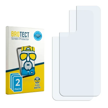 Parte frontal de un envase de producto con el logotipo de la marca BROTECT. Al lado está el protector de pantalla correspondie