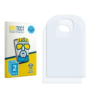 Parte frontal de un envase de producto con el logotipo de la marca BROTECT. Al lado está el protector de pantalla correspondie