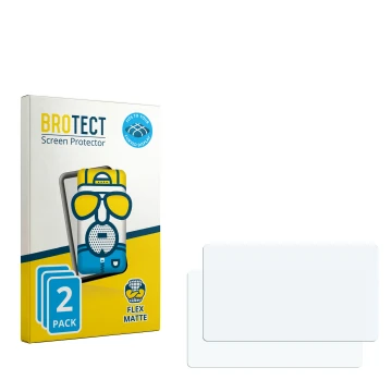 Parte frontal de un envase de producto con el logotipo de la marca BROTECT. Al lado está el protector de pantalla correspondie