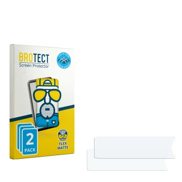 Parte frontal de un envase de producto con el logotipo de la marca BROTECT. Al lado está el protector de pantalla correspondie