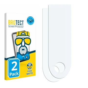 Parte frontal de un envase de producto con el logotipo de la marca BROTECT. Al lado está el protector de pantalla correspondie