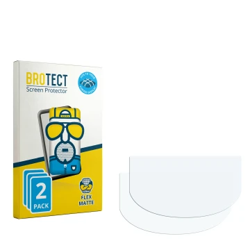 Parte frontal de un envase de producto con el logotipo de la marca BROTECT. Al lado está el protector de pantalla correspondie
