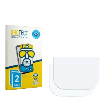Parte frontal de un envase de producto con el logotipo de la marca BROTECT. Al lado está el protector de pantalla correspondie