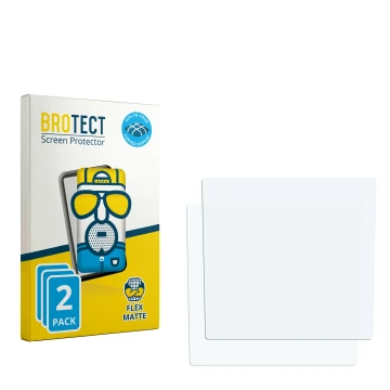 Parte frontal de un envase de producto con el logotipo de la marca BROTECT. Al lado está el protector de pantalla correspondie
