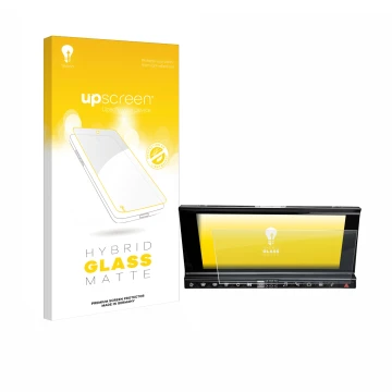 Parte frontal de un envase de producto con el logotipo de la marca upscreen. Al lado se muestra el dispositivo DS 7 Crossback 