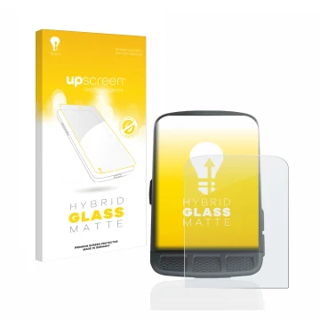 Parte frontal de un envase de producto con el logotipo de la marca upscreen. Al lado se muestra el dispositivo Wahoo Elemnt Ro