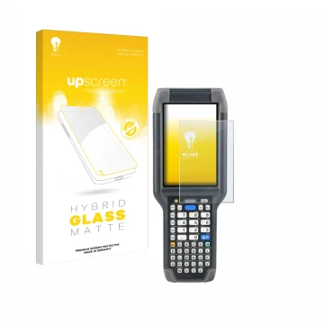 Parte frontal de un envase de producto con el logotipo de la marca upscreen. Al lado se muestra el dispositivo Honeywell Dolph