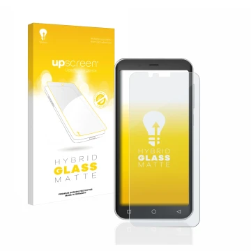 Parte frontal de un envase de producto con el logotipo de la marca upscreen. Al lado se muestra el dispositivo Emporia Smart 4