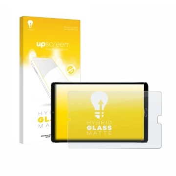 Parte frontal de un envase de producto con el logotipo de la marca upscreen. Al lado se muestra el dispositivo Goodtel G2 con 