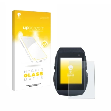 Parte frontal de un envase de producto con el logotipo de la marca upscreen. Al lado se muestra el dispositivo Sigma ROX 11.1 