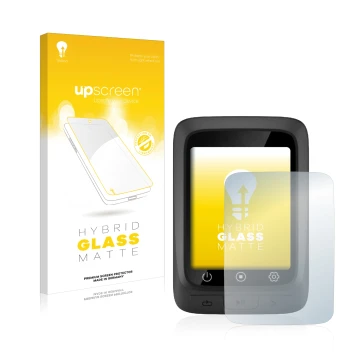 Parte frontal de un envase de producto con el logotipo de la marca upscreen. Al lado se muestra el dispositivo CooSpo BC107 co