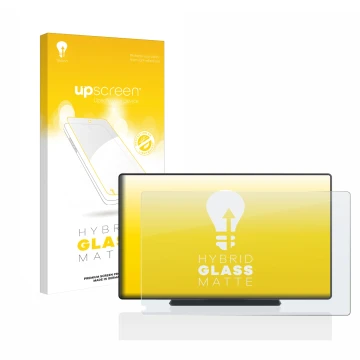 Parte frontal de un envase de producto con el logotipo de la marca upscreen. Al lado se muestra el dispositivo Carpuride W901 