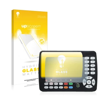 Parte frontal de un envase de producto con el logotipo de la marca upscreen. Al lado se muestra el dispositivo Satlink ST-5150