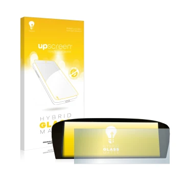 Parte frontal de un envase de producto con el logotipo de la marca upscreen. Al lado se muestra el dispositivo BMW E91 320d Ci