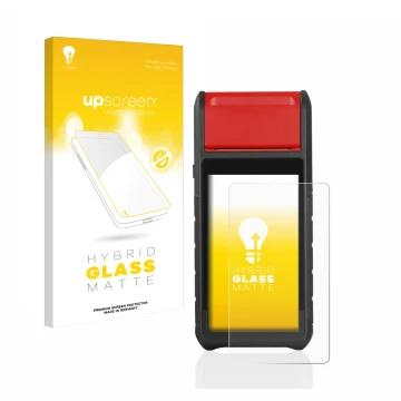 Parte frontal de un envase de producto con el logotipo de la marca upscreen. Al lado se muestra el dispositivo Autel MaxiBAS B