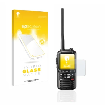 Parte frontal de un envase de producto con el logotipo de la marca upscreen. Al lado se muestra el dispositivo Standard Horizo
