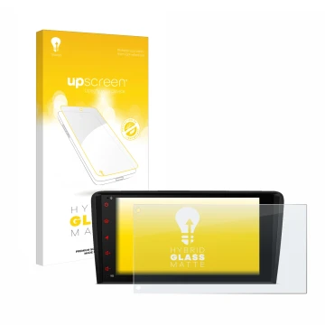 Parte frontal de un envase de producto con el logotipo de la marca upscreen. Al lado se muestra el dispositivo Xtrons PSA80A3A
