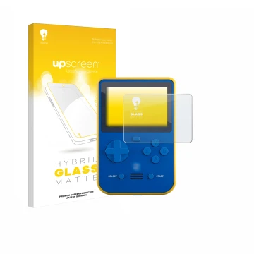 Parte frontal de un envase de producto con el logotipo de la marca upscreen. Al lado se muestra el dispositivo Blaze Super Poc