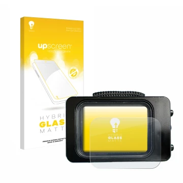 Parte frontal de un envase de producto con el logotipo de la marca upscreen. Al lado se muestra el dispositivo Divesoft Freedo