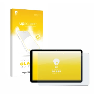 Parte frontal de un envase de producto con el logotipo de la marca upscreen. Al lado se muestra el dispositivo Doogee T30 Pro 