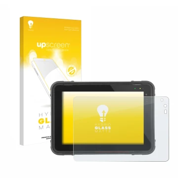 Parte frontal de un envase de producto con el logotipo de la marca upscreen. Al lado se muestra el dispositivo Texa Axone Nemo