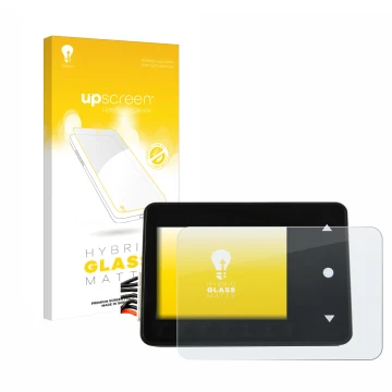 Parte frontal de un envase de producto con el logotipo de la marca upscreen. Al lado se muestra el dispositivo Spektrum Smart 