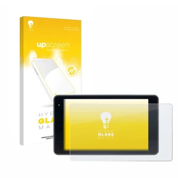 Parte frontal de un envase de producto con el logotipo de la marca upscreen. Al lado se muestra el dispositivo YoloLiv YoloBox