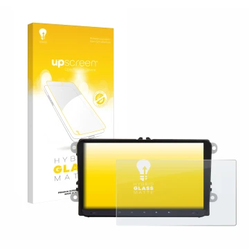 Parte frontal de un envase de producto con el logotipo de la marca upscreen. Al lado se muestra el dispositivo JF-Sound JF-039