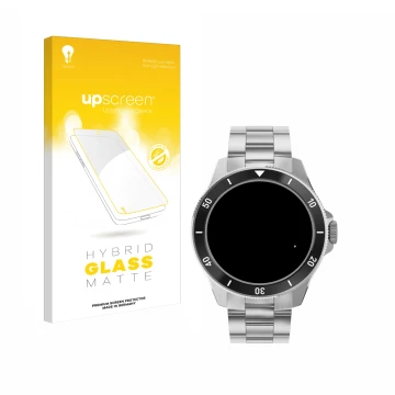 Parte frontal de un envase de producto con el logotipo de la marca upscreen. Al lado se muestra el dispositivo Withings ScanWa