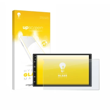 Parte frontal de un envase de producto con el logotipo de la marca upscreen. Al lado se muestra el dispositivo Ankeway Car Rad