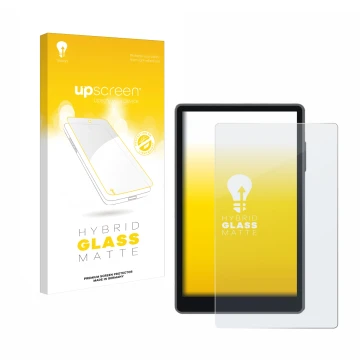 Parte frontal de un envase de producto con el logotipo de la marca upscreen. Al lado se muestra el dispositivo Keystone 3 Pro 