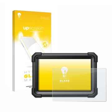 Parte frontal de un envase de producto con el logotipo de la marca upscreen. Al lado se muestra el dispositivo Launch X-431 Pr