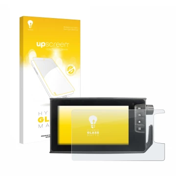 Parte frontal de un envase de producto con el logotipo de la marca upscreen. Al lado se muestra el dispositivo Valtra SmartTou